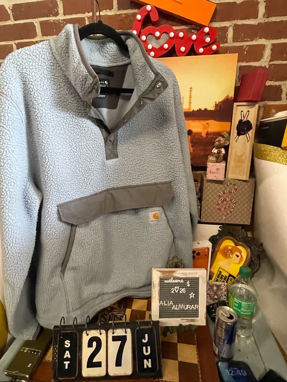 Neptune colorway) Carhartt Relaxed Fit Fleece Quarter-Snap Pullover